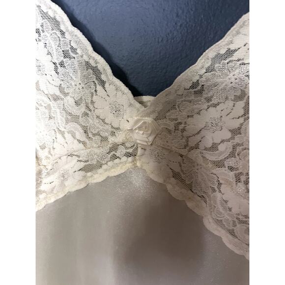 Vintage Sheer Bust Slip Dress Size 1x Rosette Feminine Delicate Nightie - Picture 5 of 9